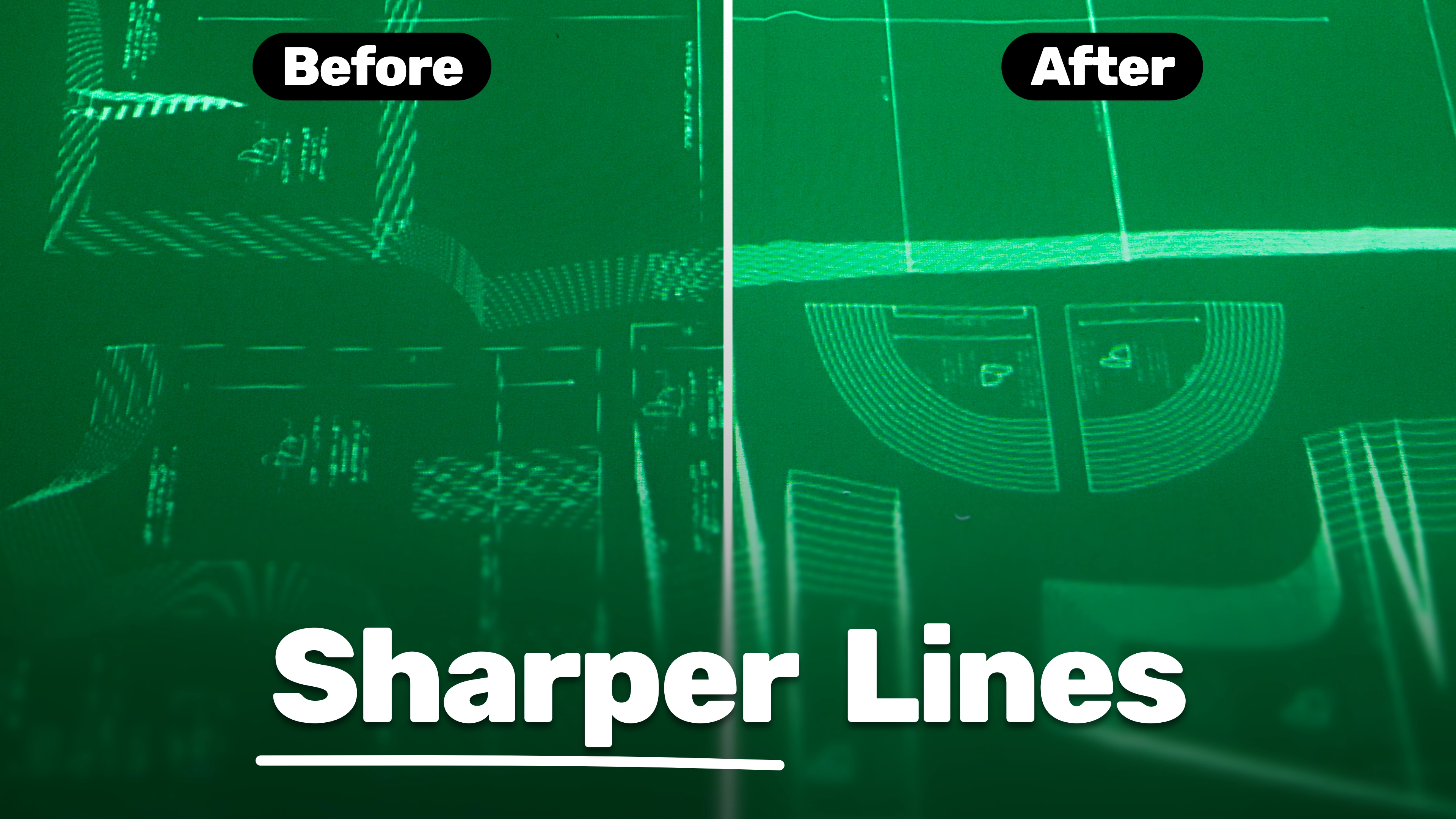 Improved sewing pattern line quality